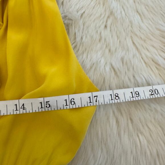 Amanda Uprichard Yellow Kelly Sleeveless Ruffle Silk Dress Medium - Picture 6 of 7